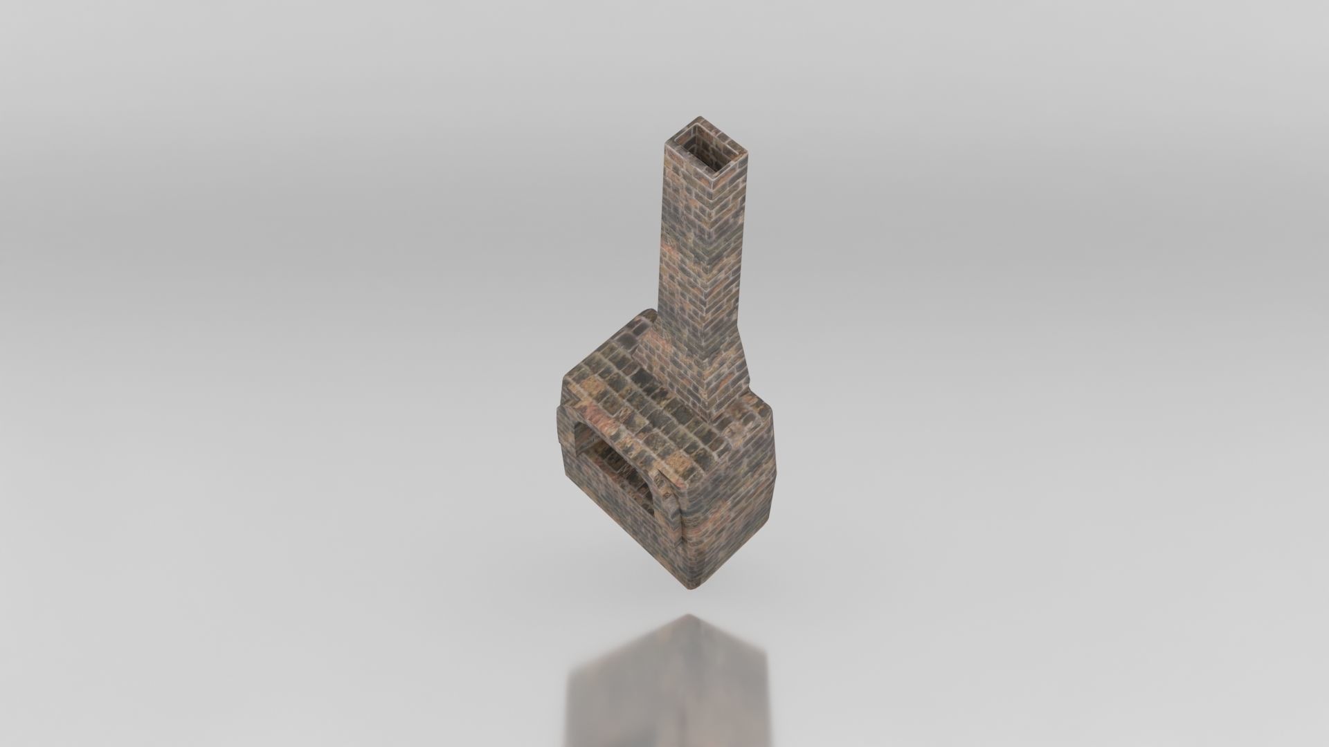 Medieval Brick Furnace Low-poly 3D model_4