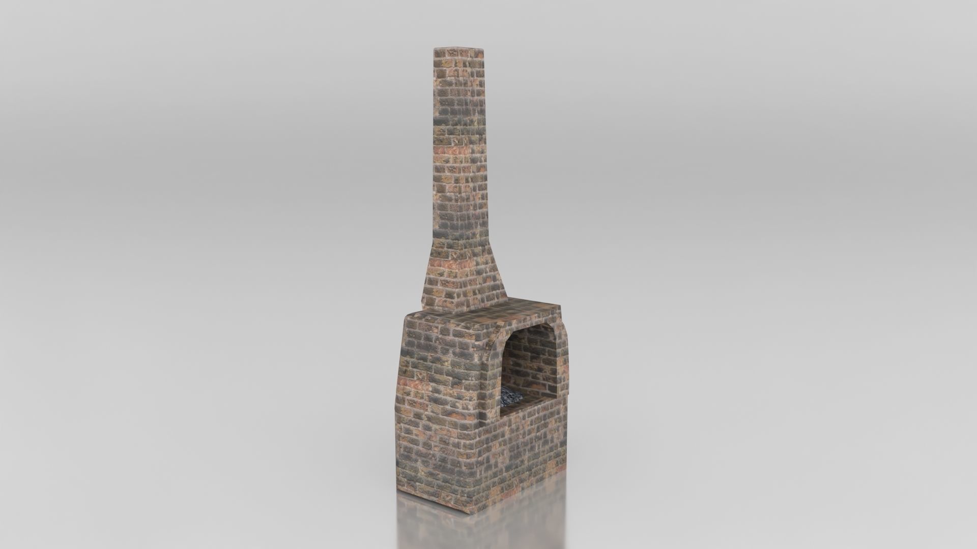 Medieval Brick Furnace Low-poly 3D model_2