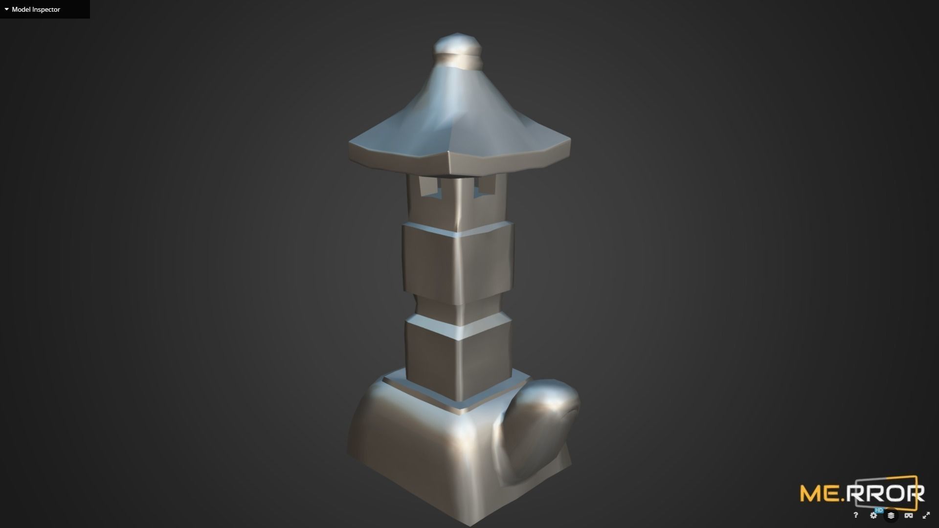 Game Ready Stone Turtle Lantern Photogrametry Low-poly 3D model_10