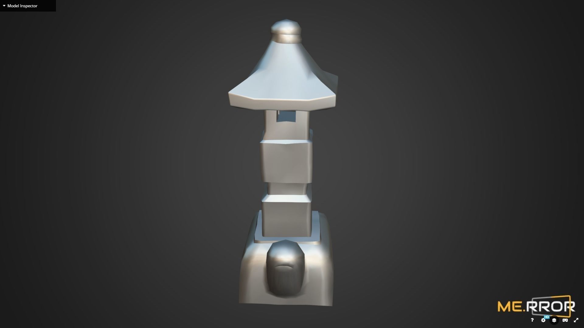 Game Ready Stone Turtle Lantern Photogrametry Low-poly 3D model_6