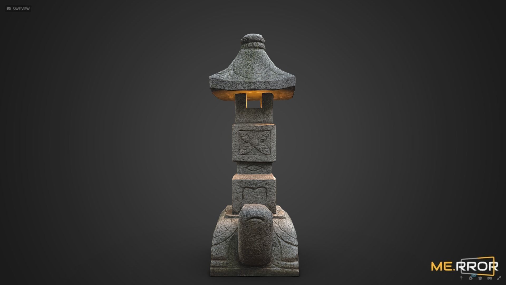 Game Ready Stone Turtle Lantern Photogrametry Low-poly 3D model_2