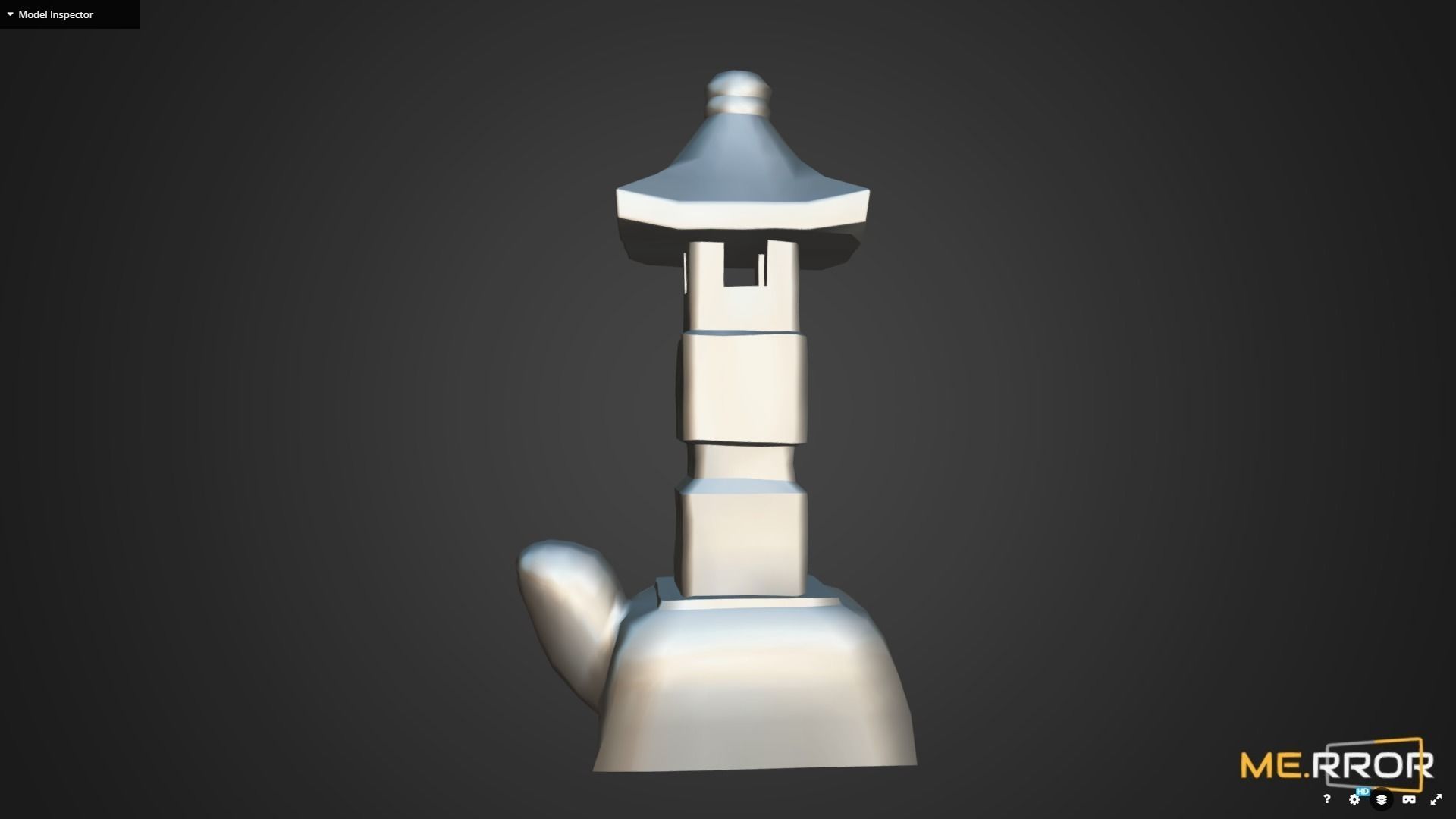 Game Ready Stone Turtle Lantern Photogrametry Low-poly 3D model_7