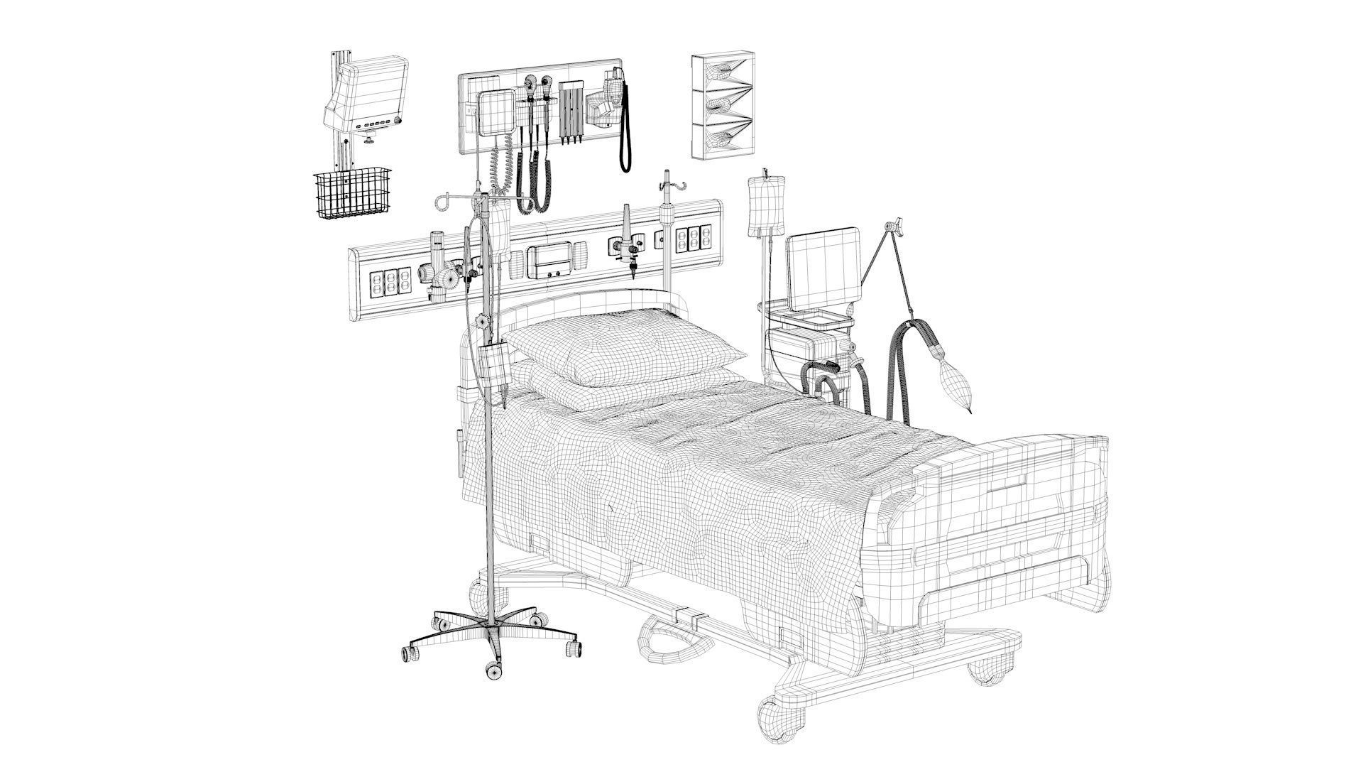 ICU Equipment Low-poly 3D model_18