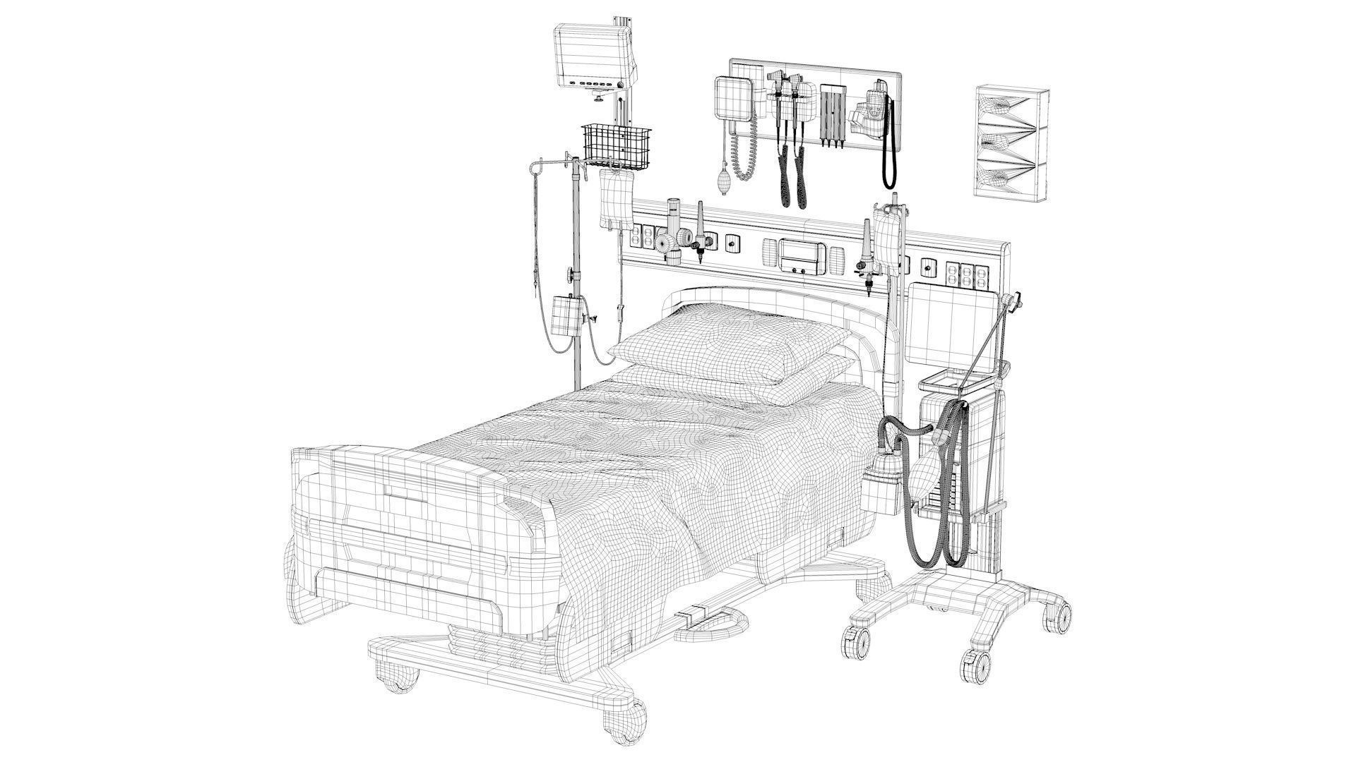 ICU Equipment Low-poly 3D model_17