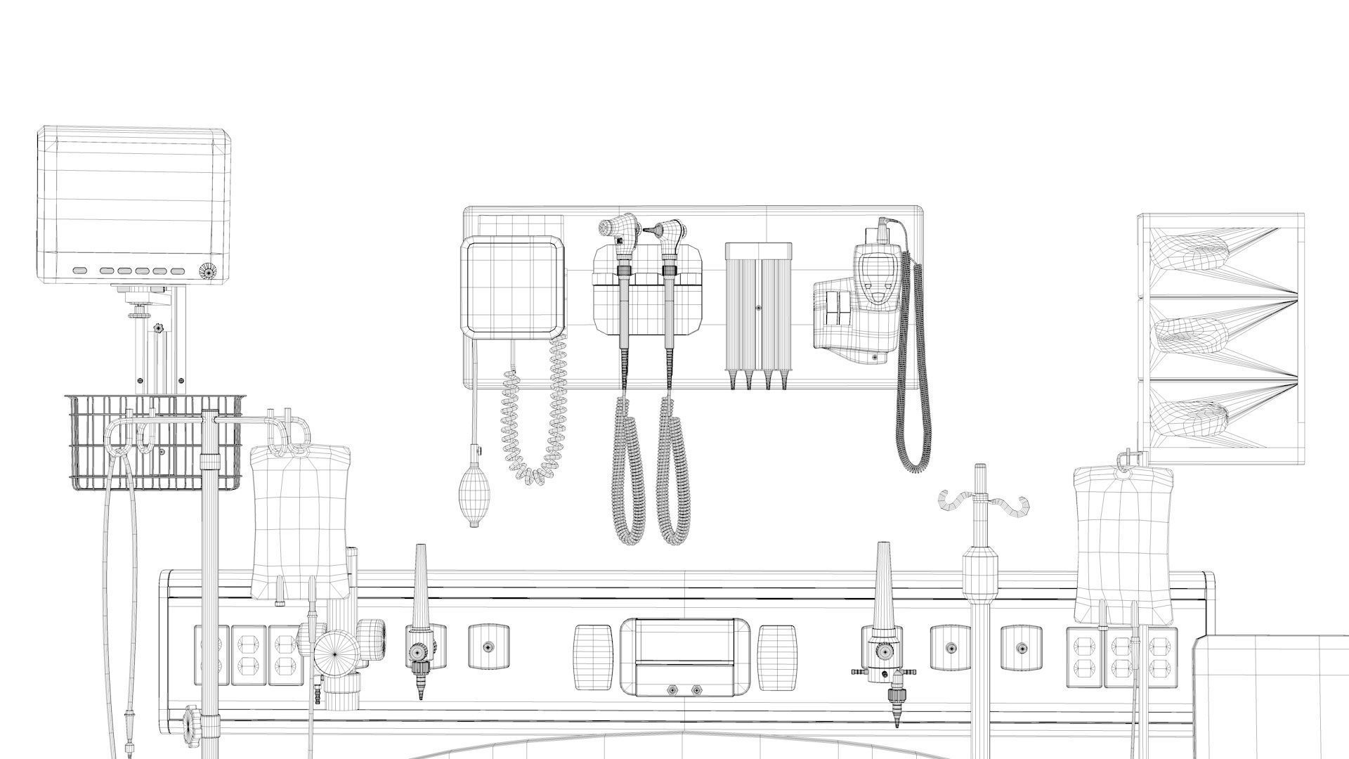 ICU Equipment Low-poly 3D model_19