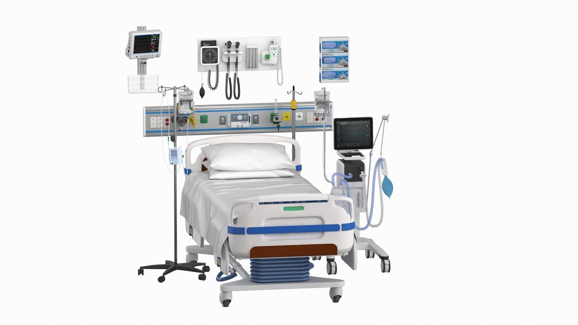 ICU Equipment Low-poly 3D model_2