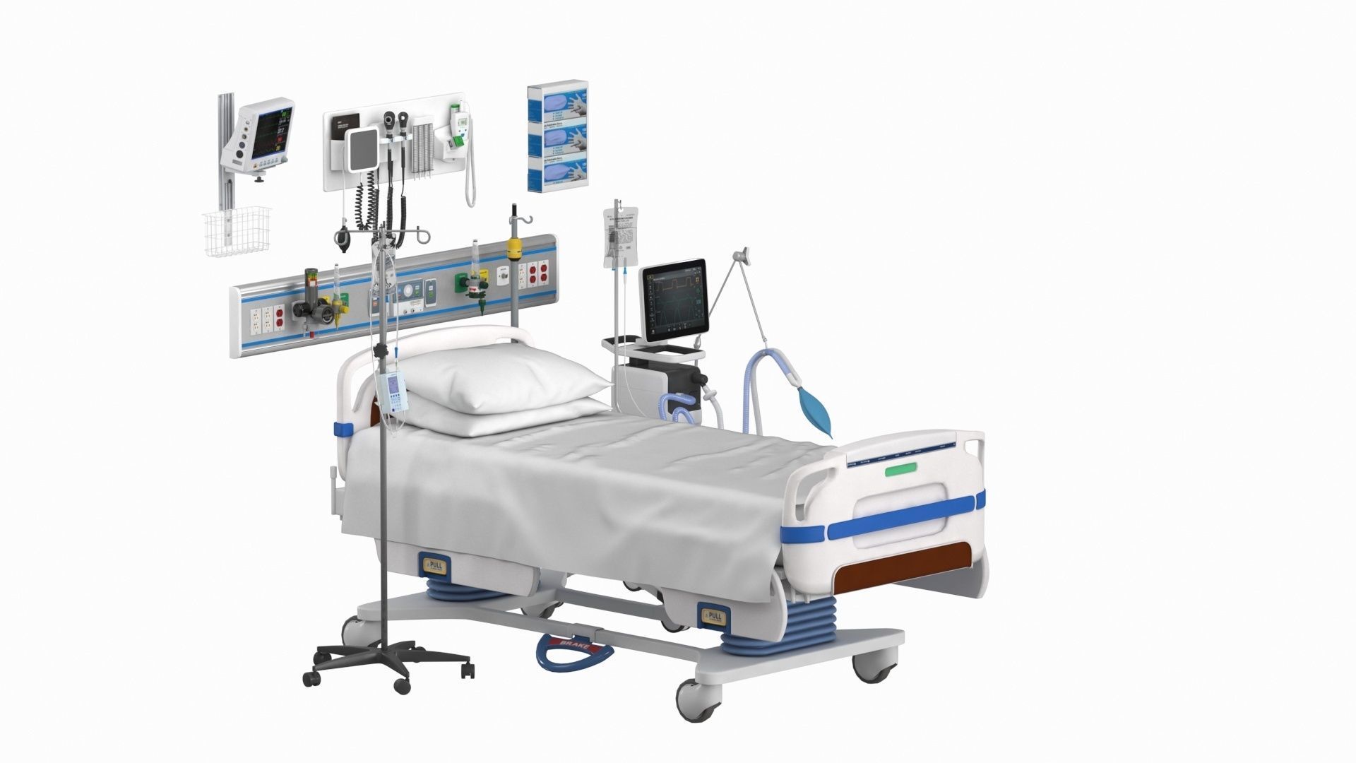 ICU Equipment Low-poly 3D model_3