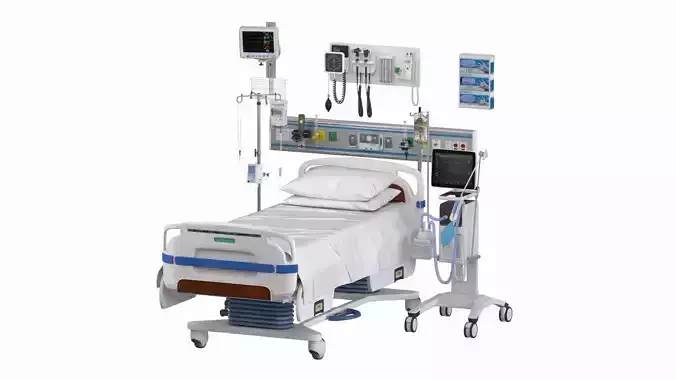 ICU Equipment Low-poly 3D model