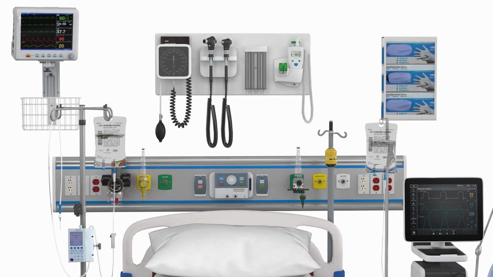 ICU Equipment Low-poly 3D model_7