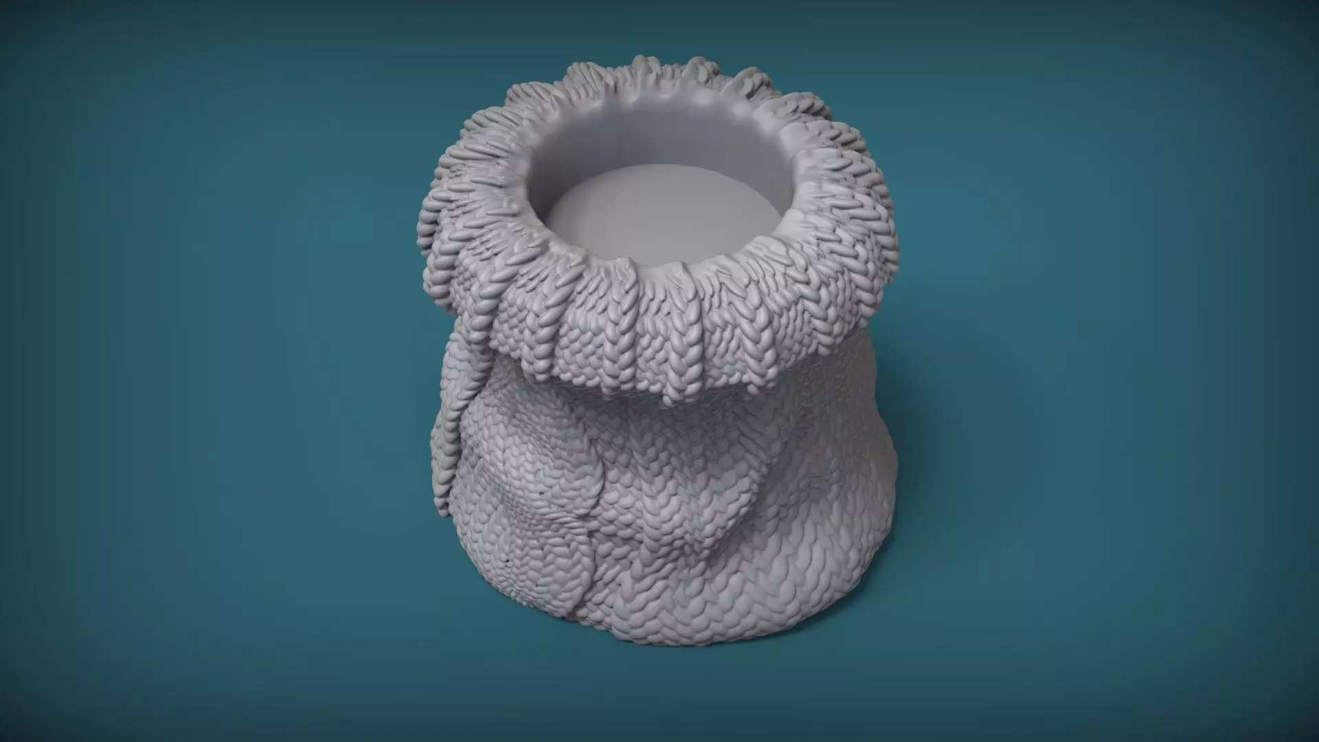 candle holder knitted bag 3D print model_0