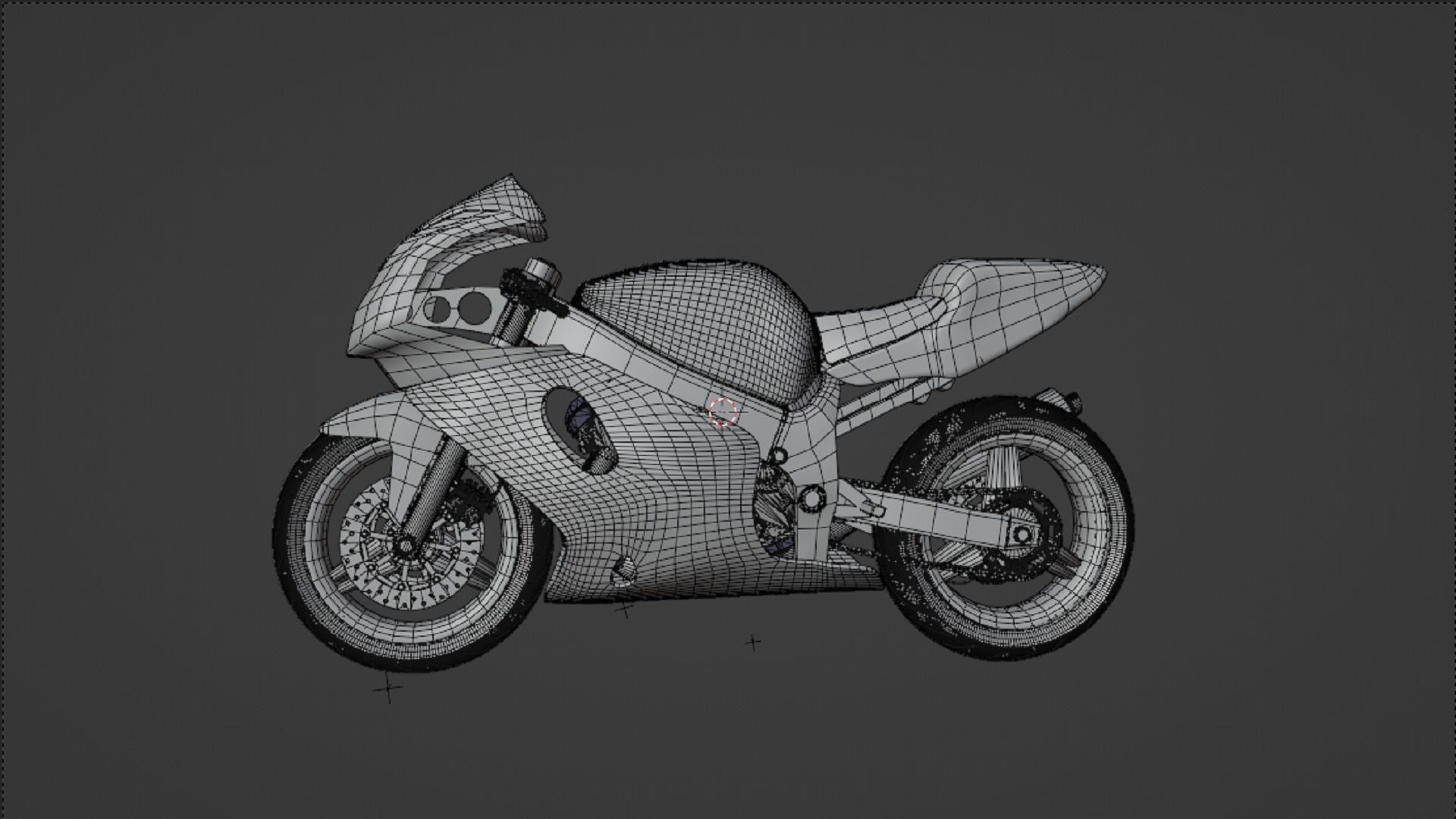 Sport Motorcycle 1000cc Low-poly 3D model_6