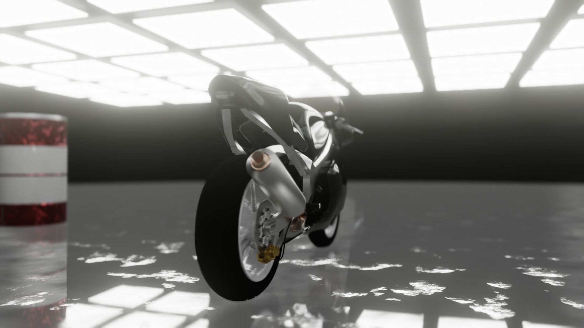 Sport Motorcycle 1000cc Low-poly 3D model_3