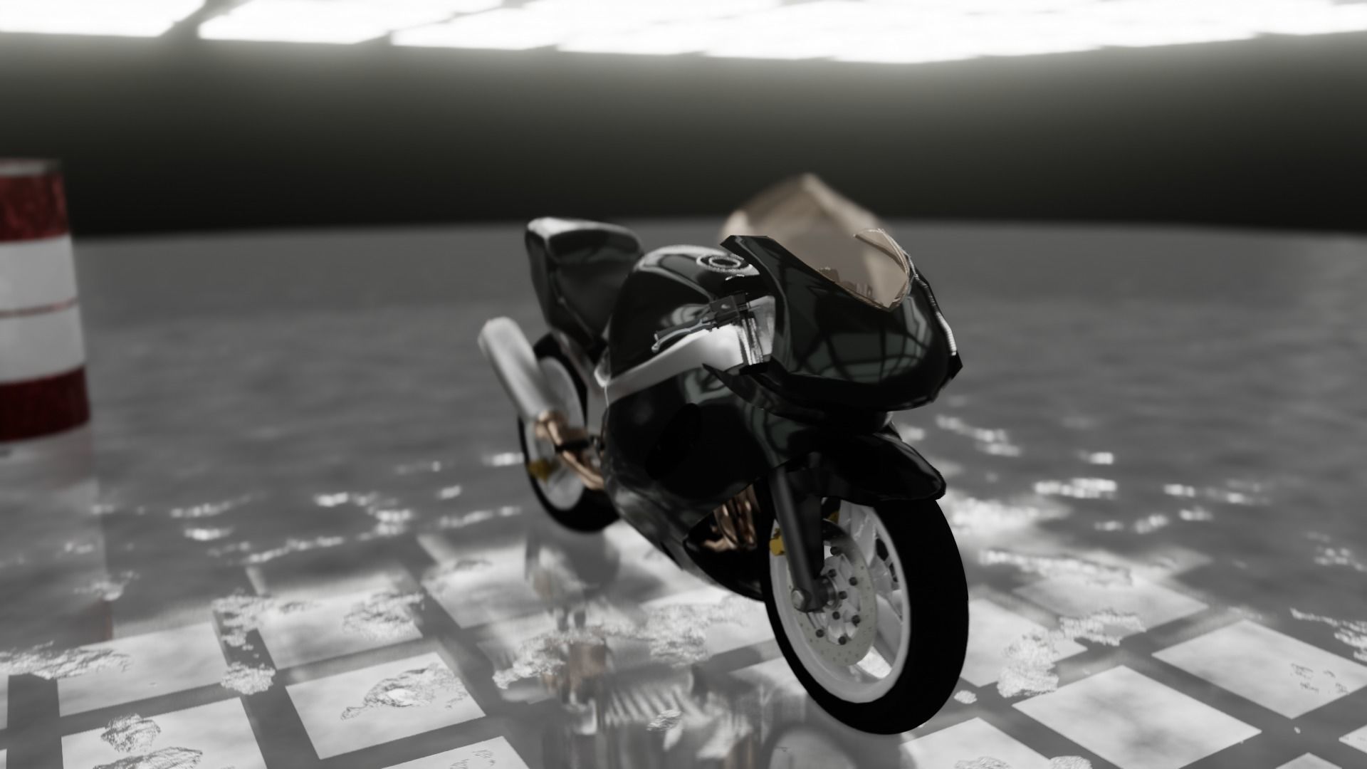 Sport Motorcycle 1000cc Low-poly 3D model_5