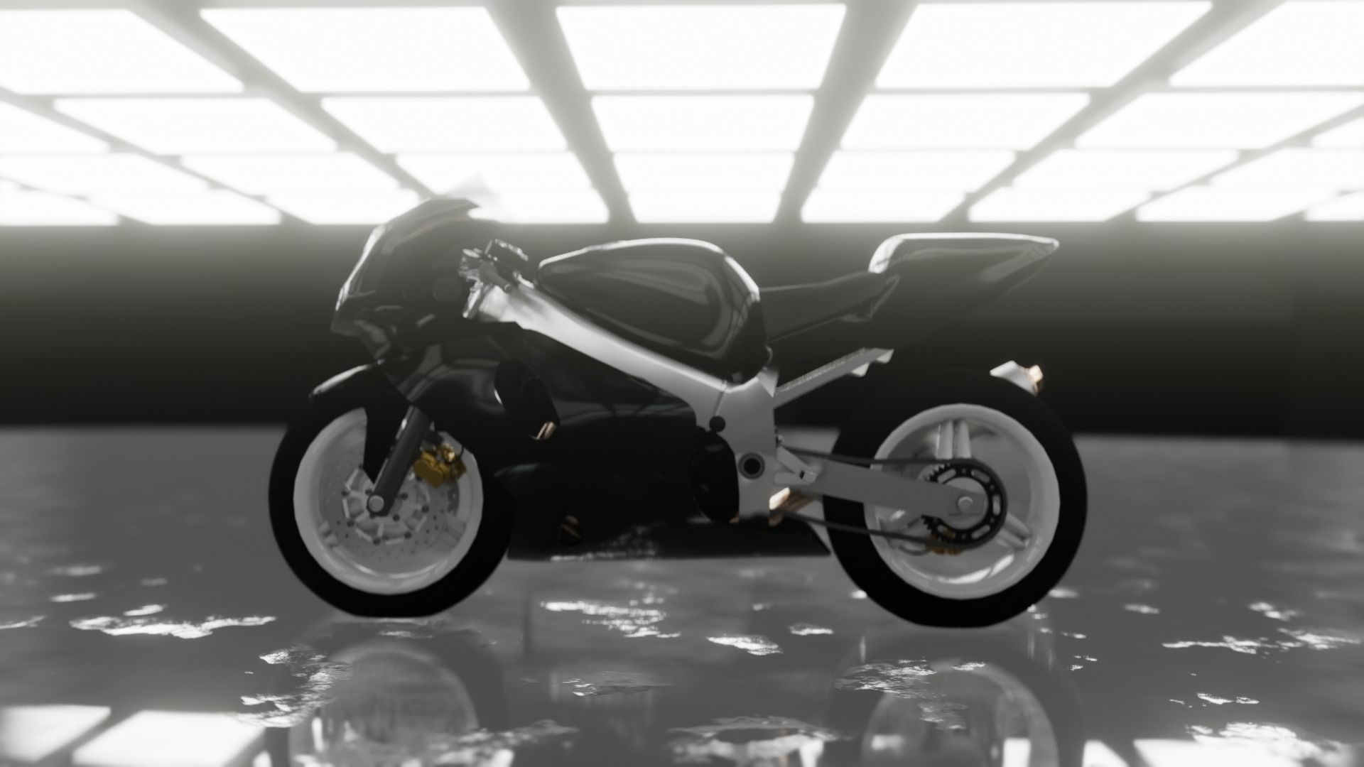 Sport Motorcycle 1000cc Low-poly 3D model_1