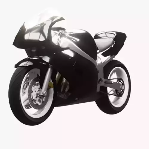 Sport Motorcycle 1000cc Low-poly 3D model