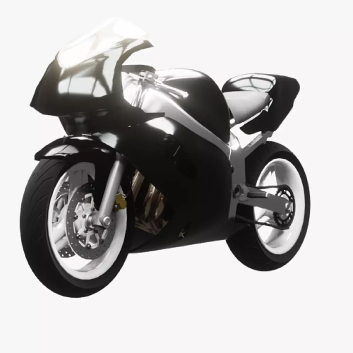 Sport Motorcycle 1000cc Low-poly 3D model_0