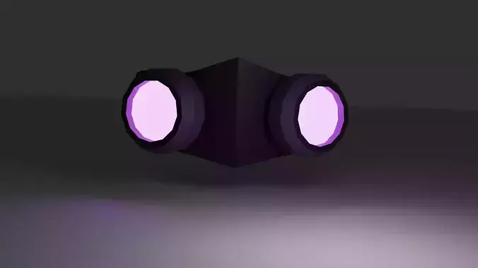 Low-poly Sci-fi Gas Mask  3D model