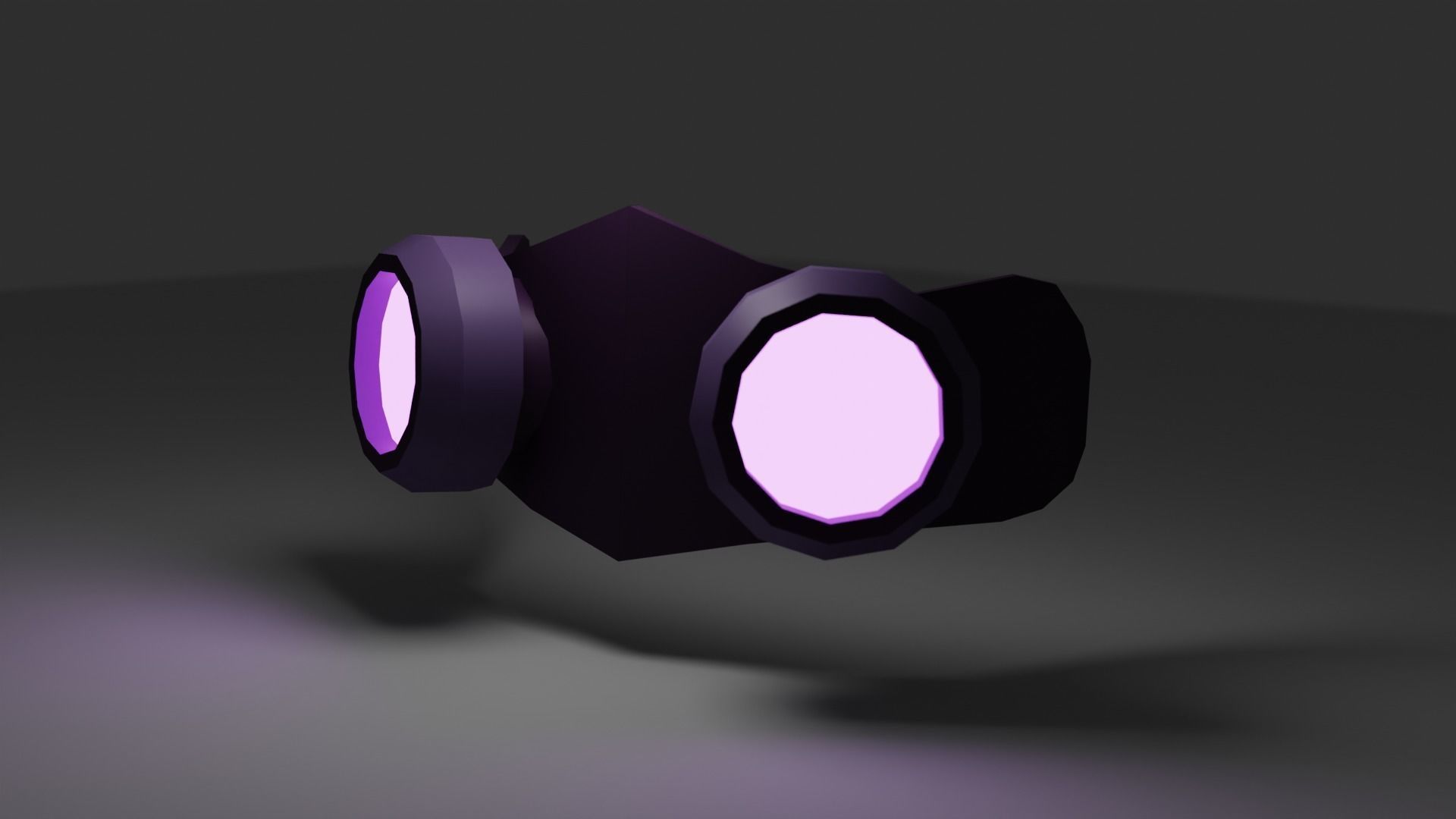 Low-poly Sci-fi Gas Mask  3D model_1