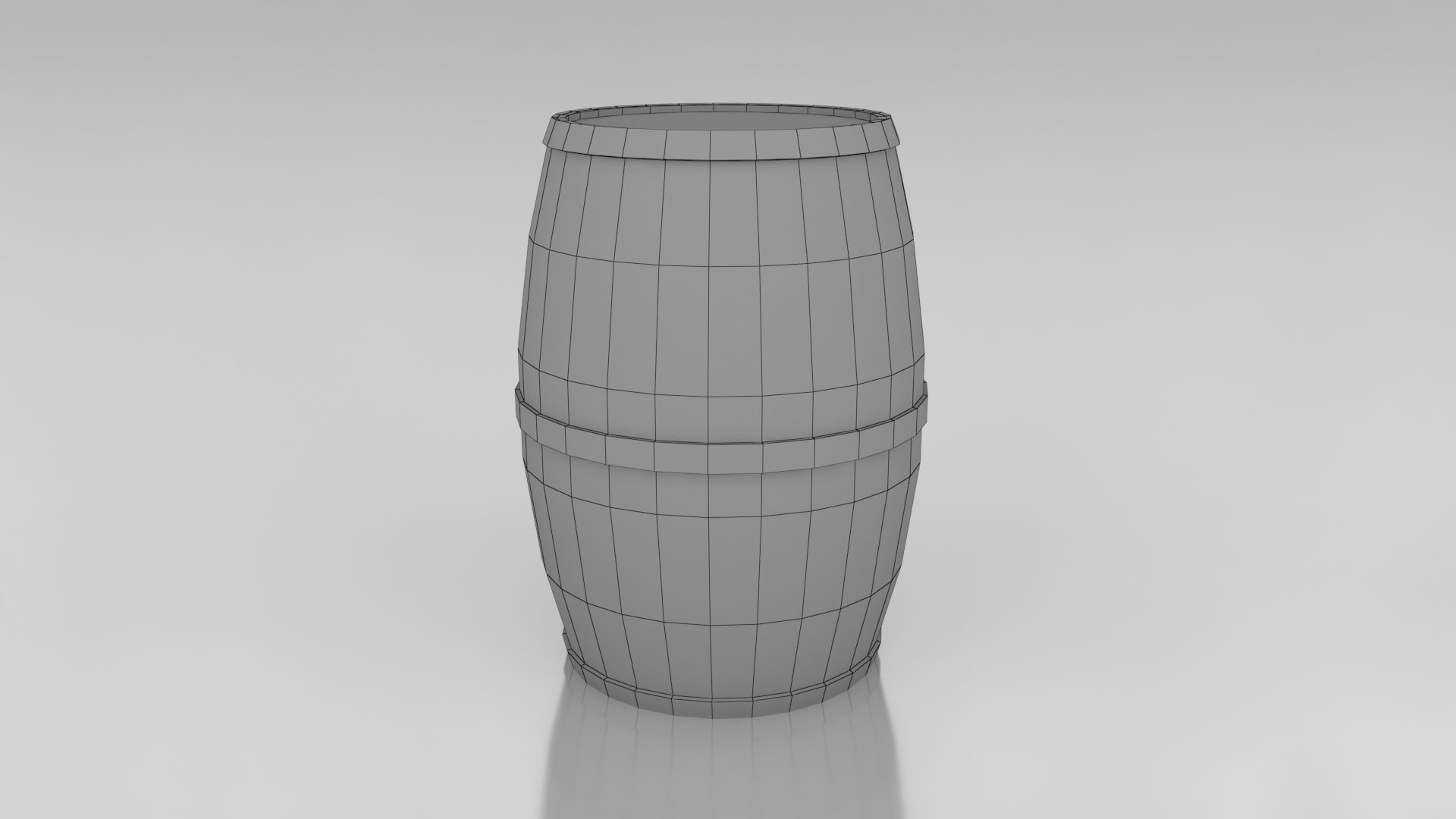 Wooden Barrel Low-poly 3D model_8