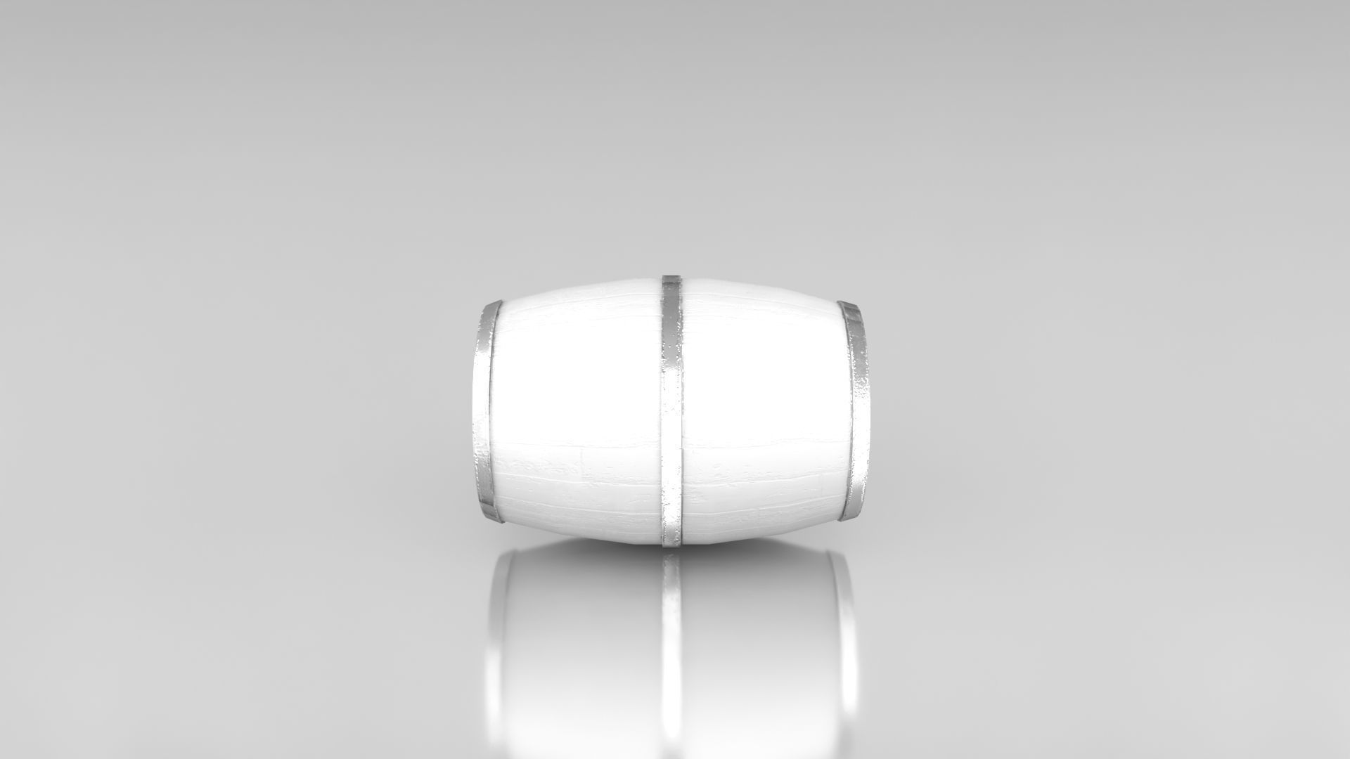 Wooden Barrel Low-poly 3D model_4