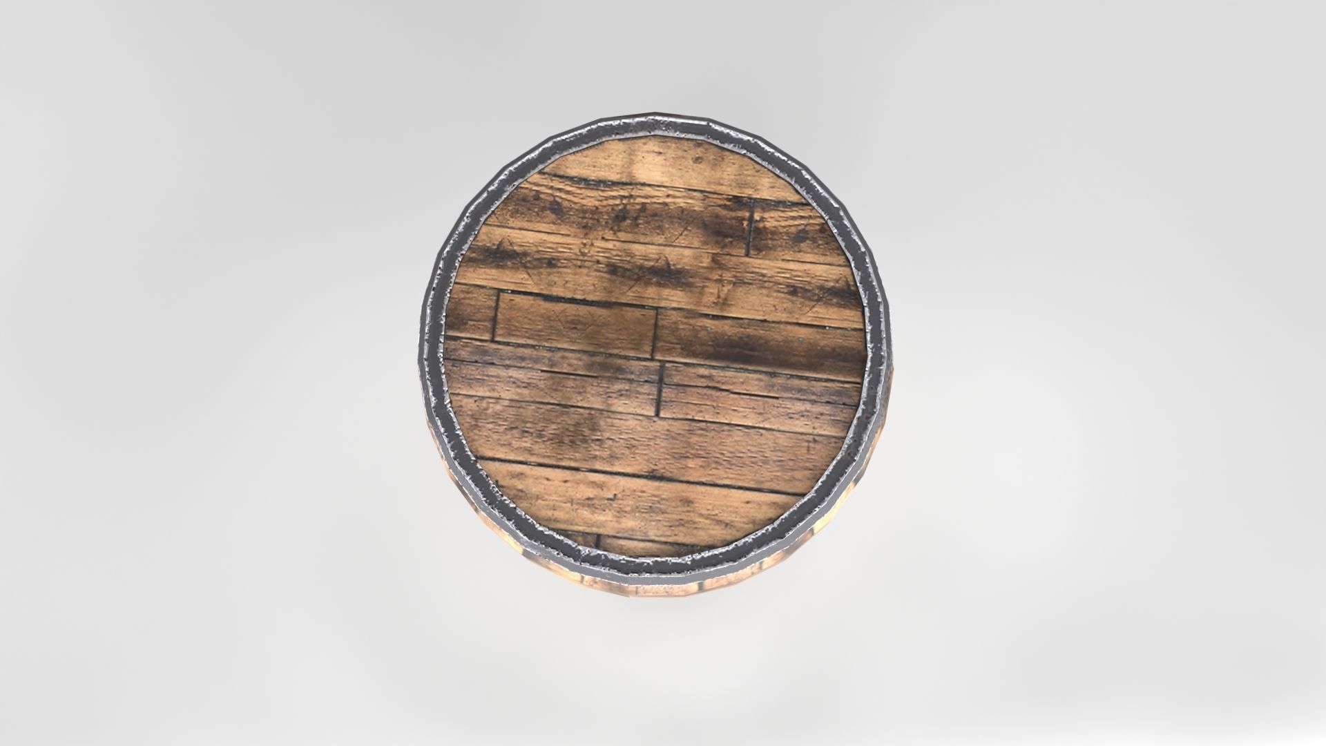 Wooden Barrel Low-poly 3D model_5