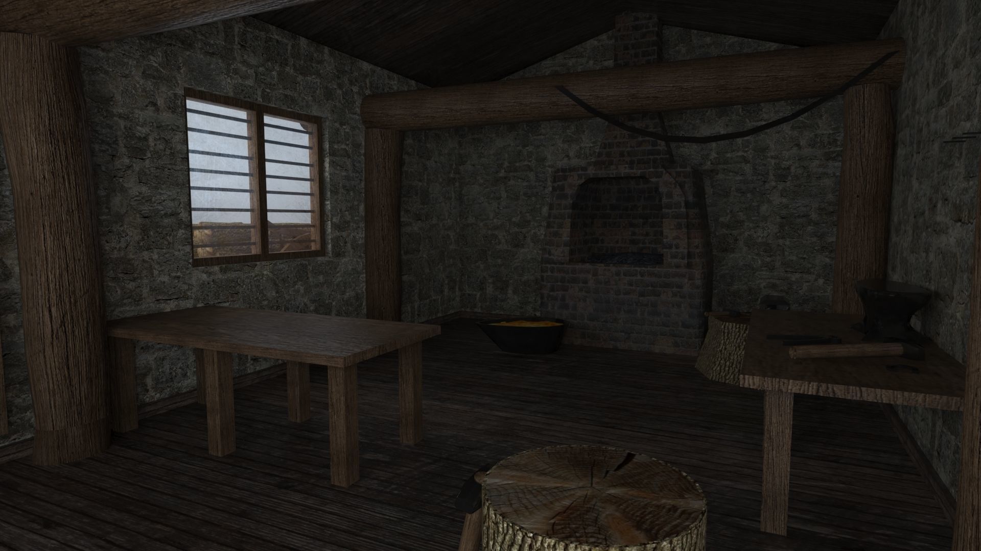 Medieval Blacksmith Shop Low-poly 3D model_6