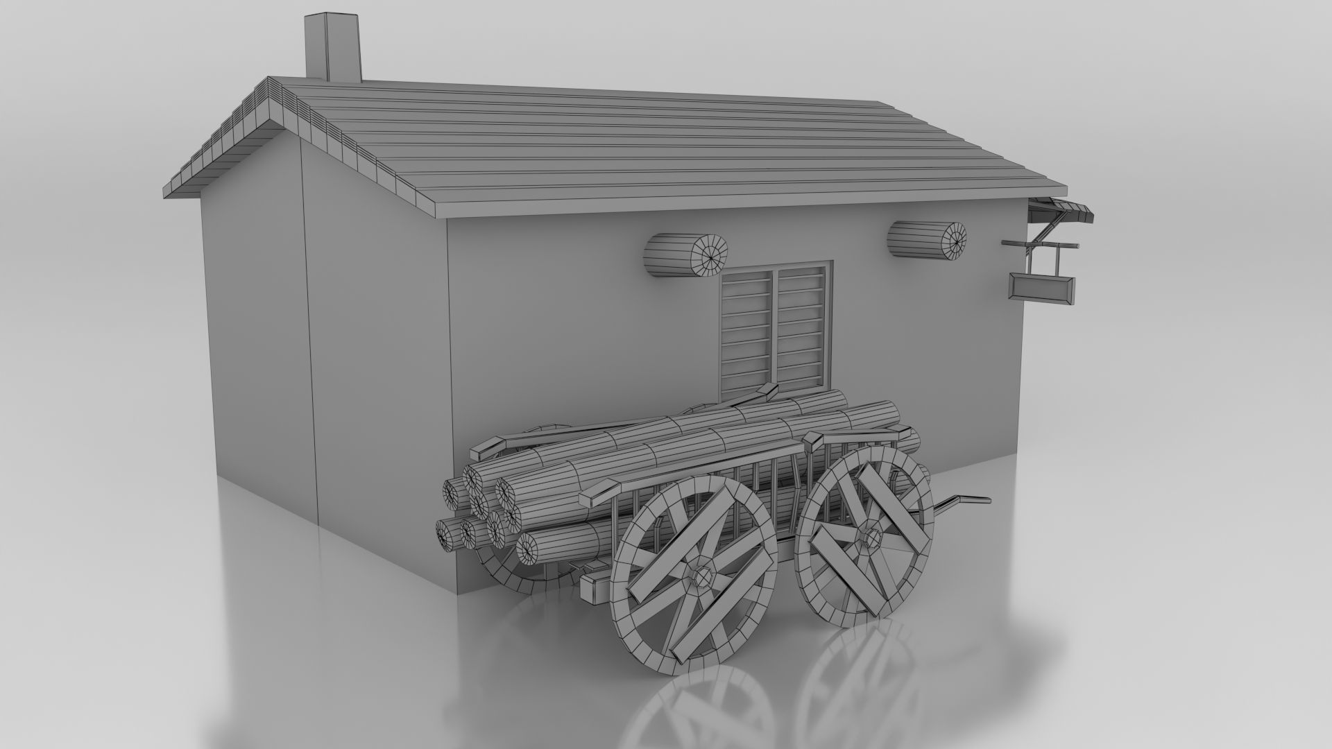 Medieval Blacksmith Shop Low-poly 3D model_10