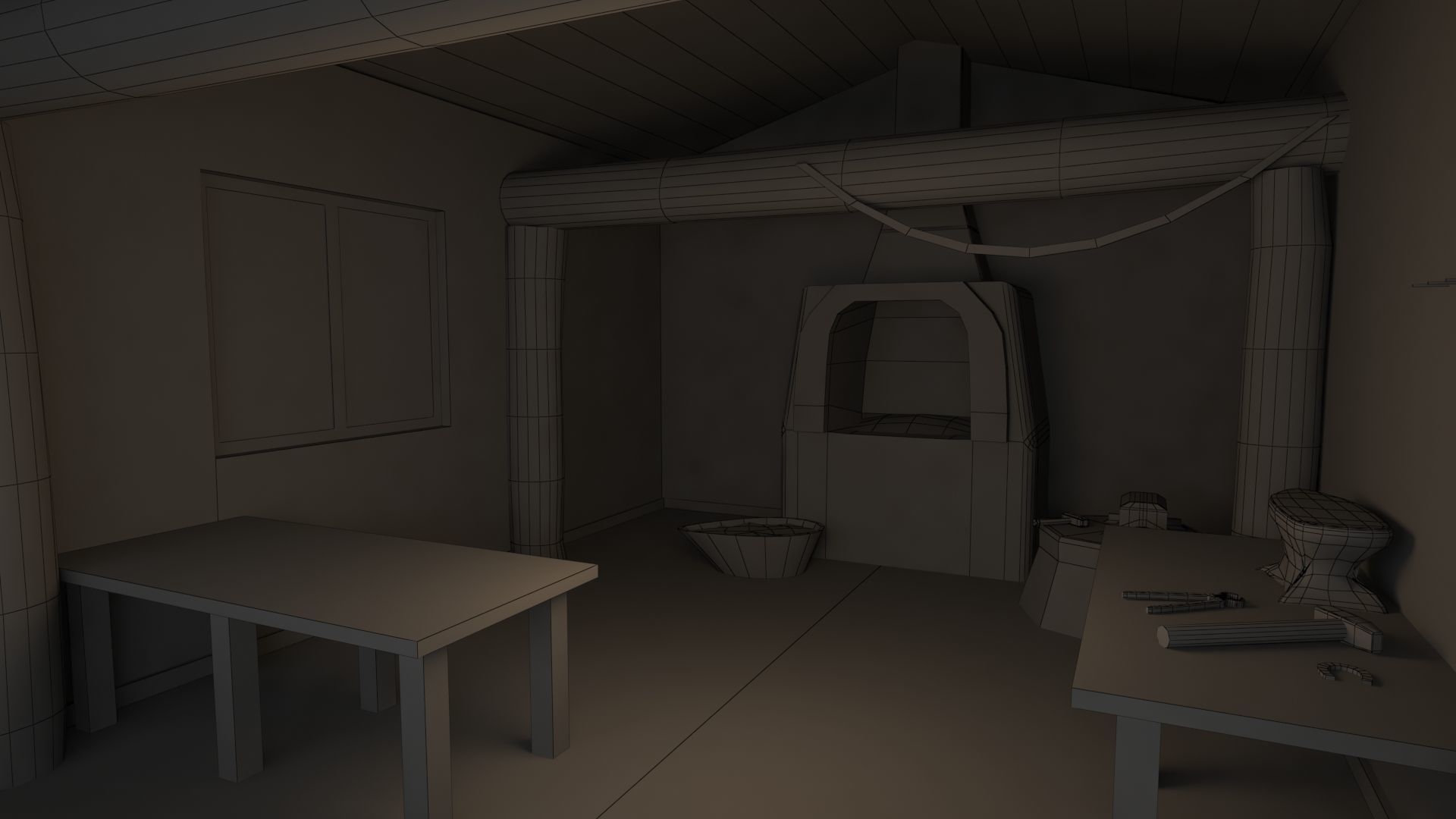 Medieval Blacksmith Shop Low-poly 3D model_9