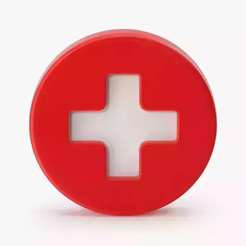 First Aid Icon Low-poly 3D model