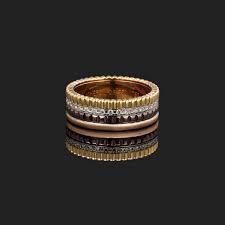YD141 gold ring with diamonds 3D print model_1