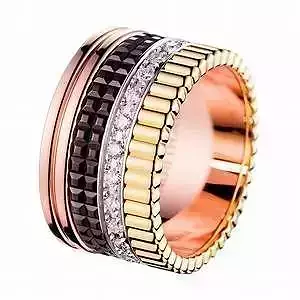 YD141 gold ring with diamonds 3D print model