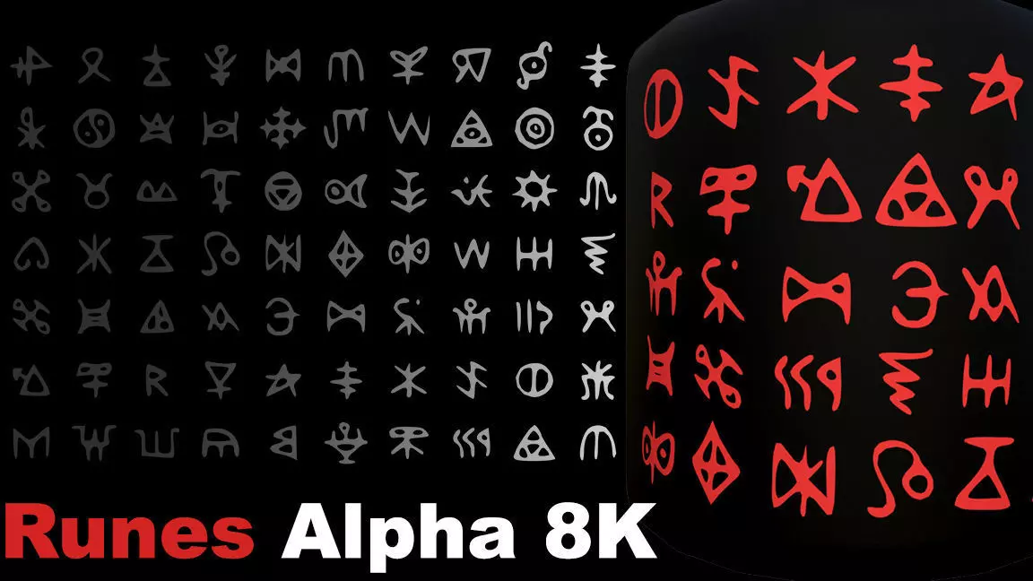 110 Runes Alpha 8K Vol 2 Low-poly 3D model_0