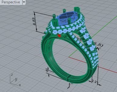 Tear diamond ring 3206 3D print model 3D print model_7