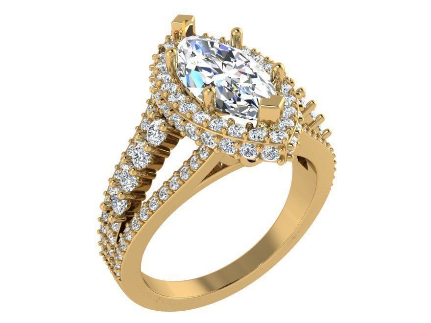 Tear diamond ring 3206 3D print model 3D print model_1