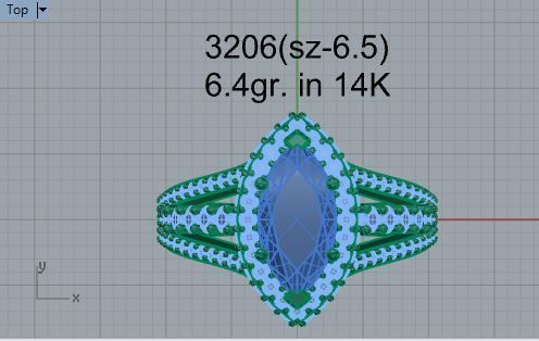Tear diamond ring 3206 3D print model 3D print model_4