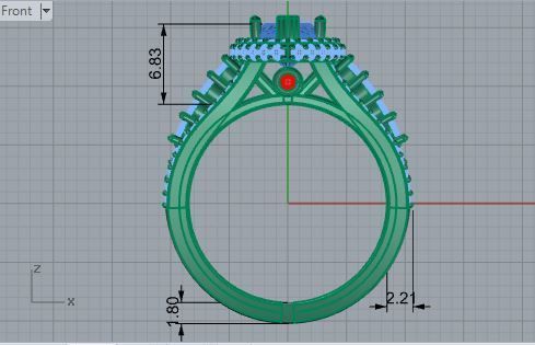 Tear diamond ring 3206 3D print model 3D print model_5