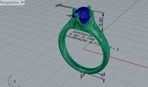 Nice blue stone ring 3207 3D print model 3D print model_7
