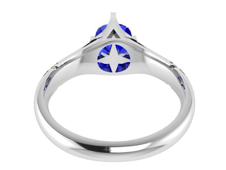 Nice blue stone ring 3207 3D print model 3D print model_3