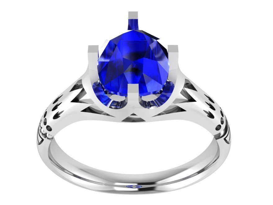 Nice blue stone ring 3207 3D print model 3D print model_2