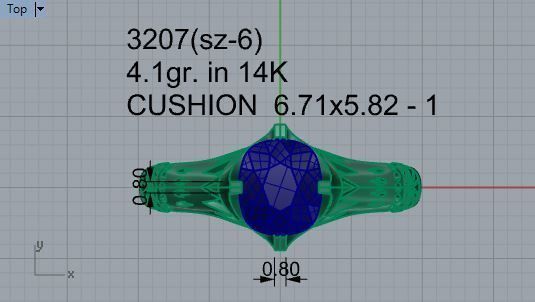 Nice blue stone ring 3207 3D print model 3D print model_4