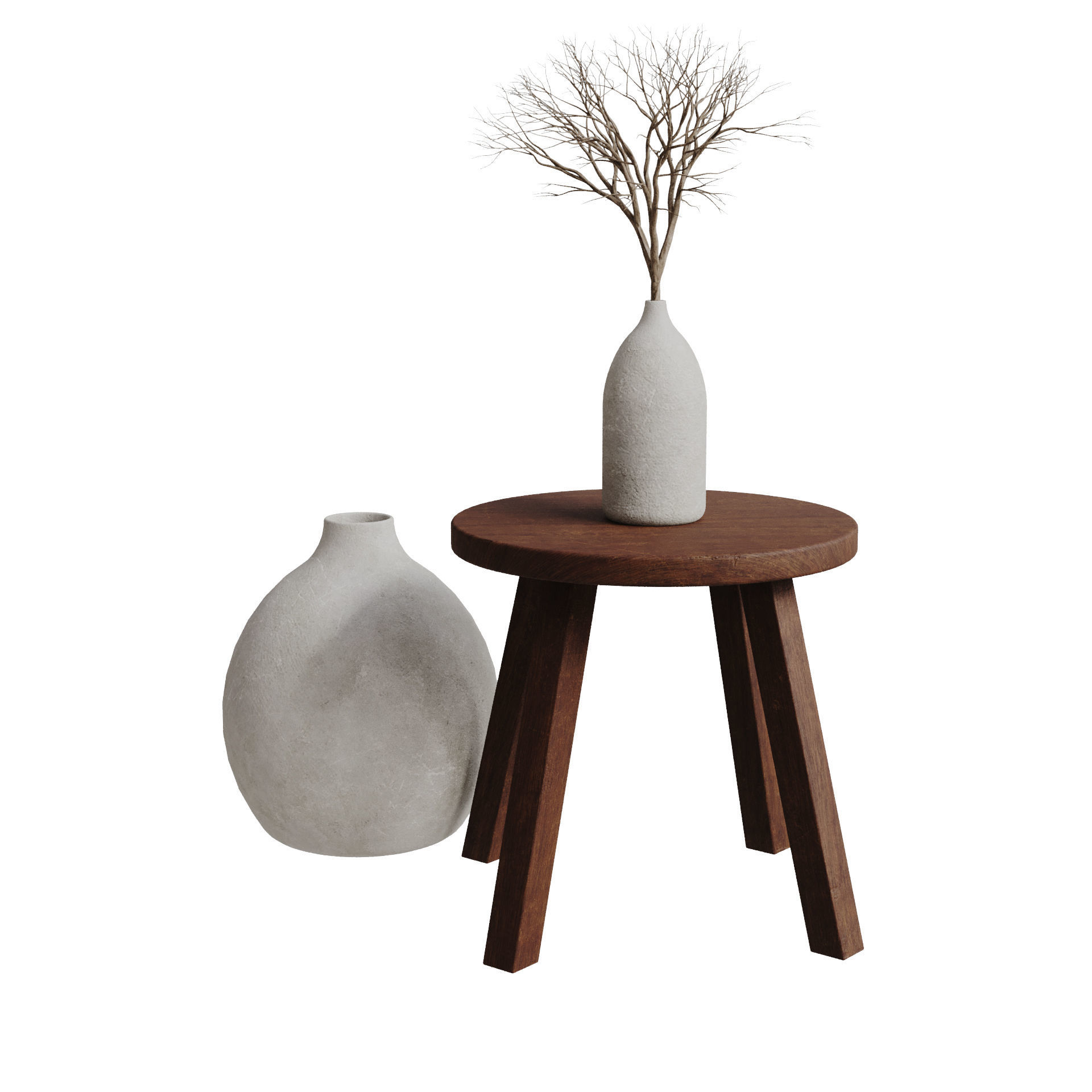 Wooden Bench 3D model_7