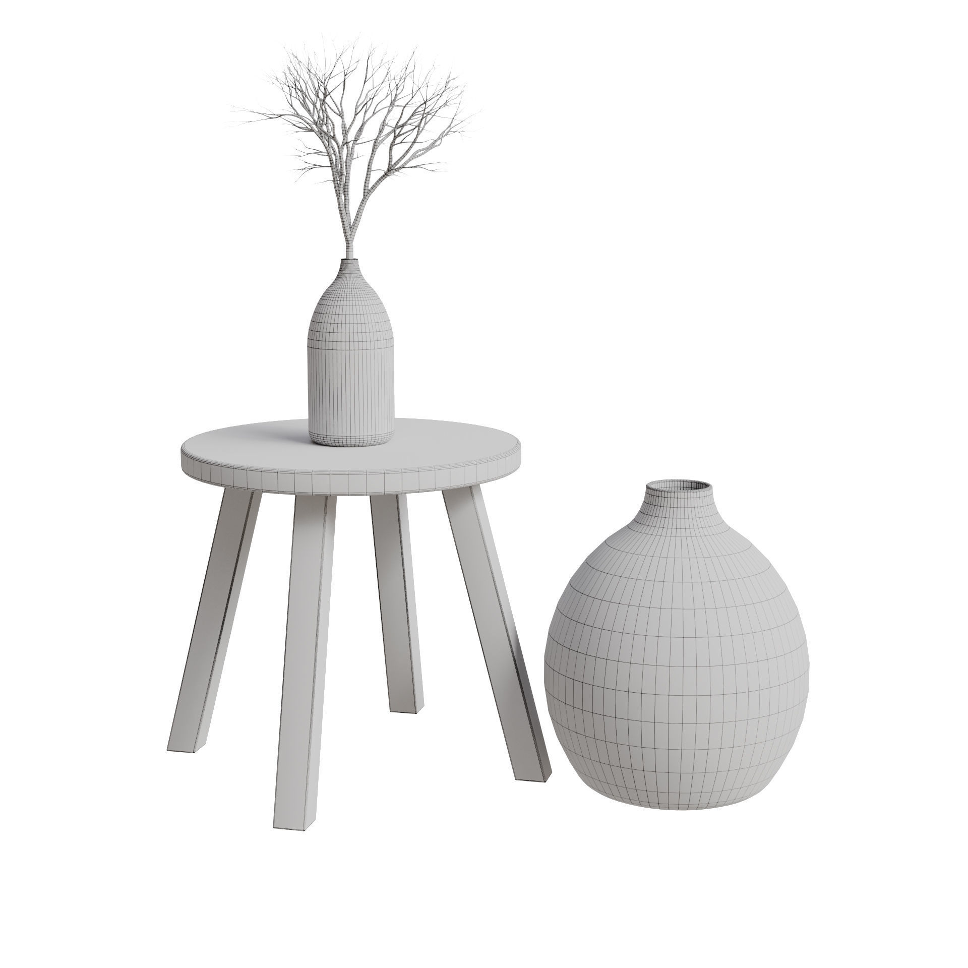 Wooden Bench 3D model_9