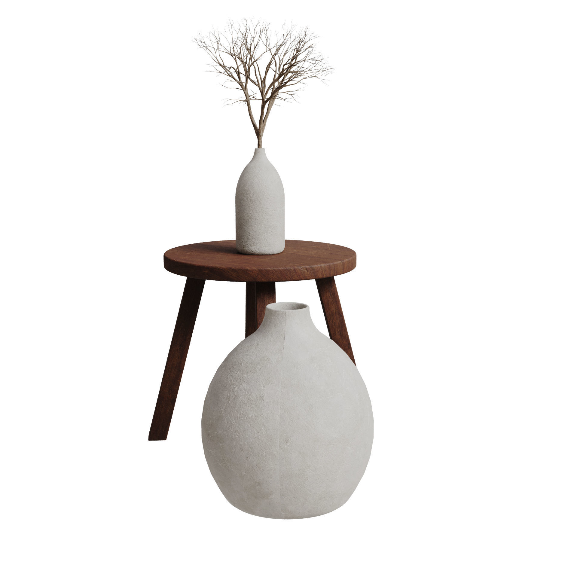 Wooden Bench 3D model_2