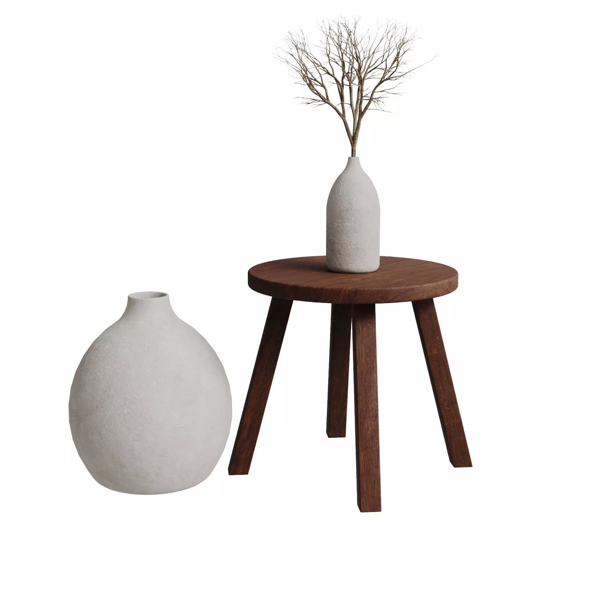 Wooden Bench 3D model_0