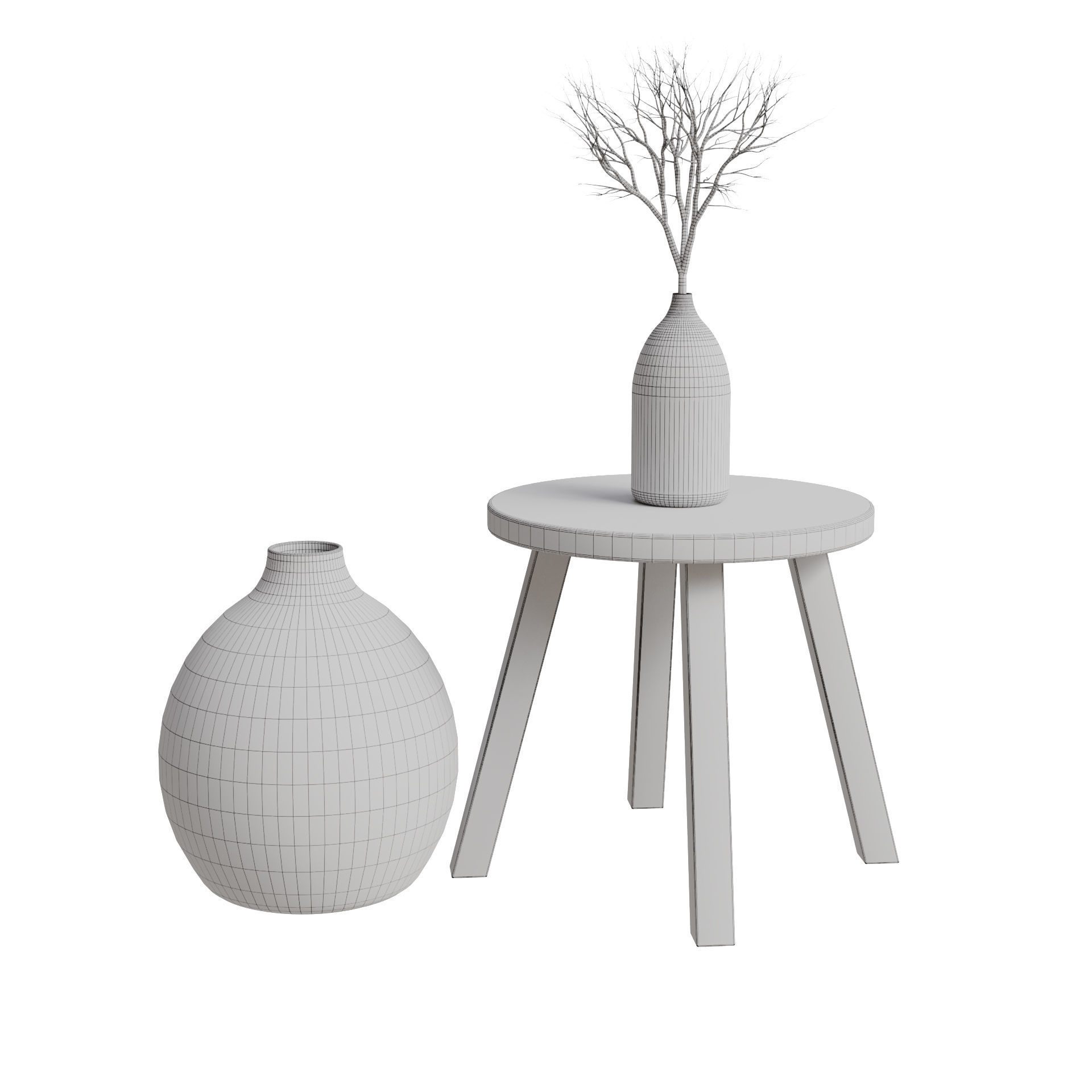 Wooden Bench 3D model_8