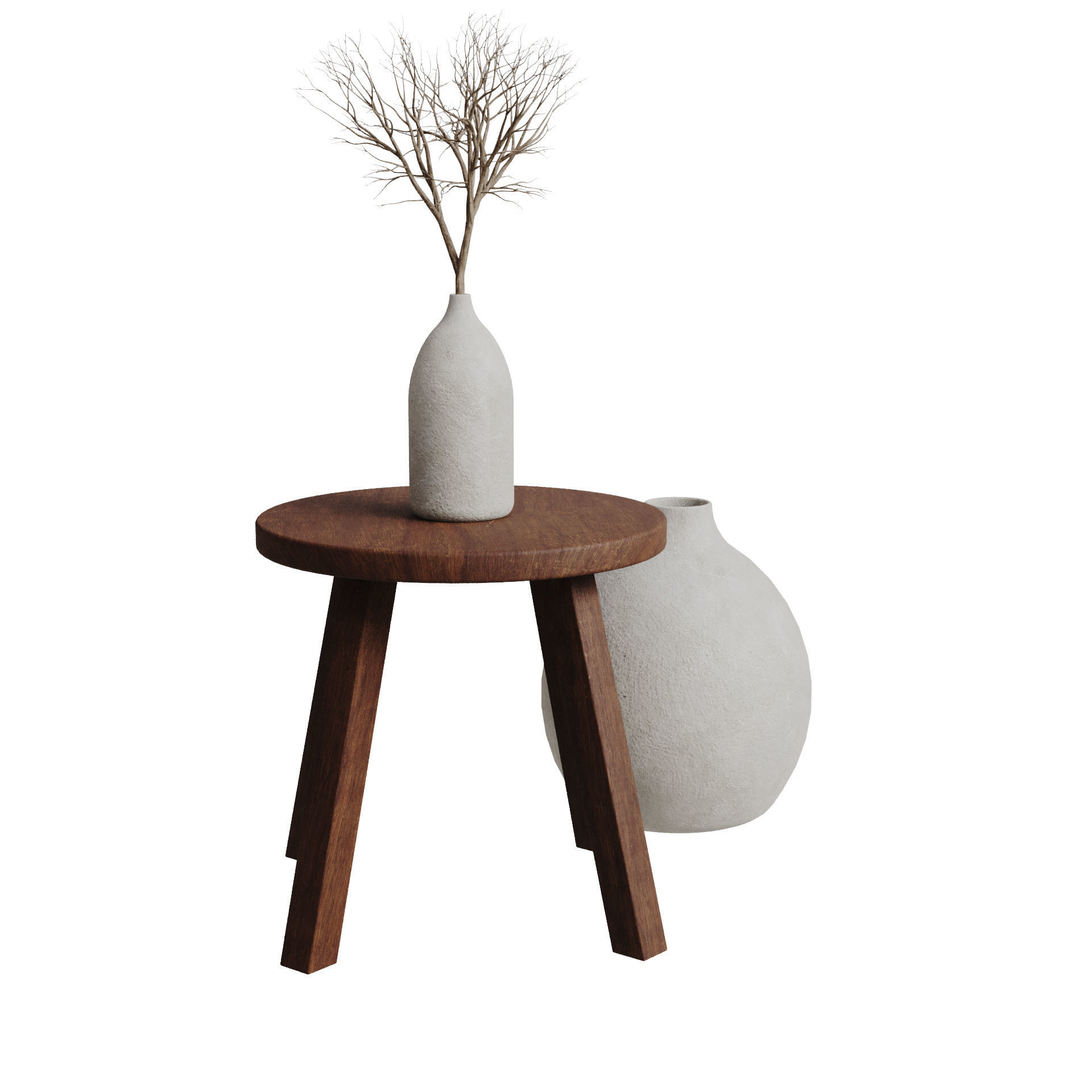 Wooden Bench 3D model_5