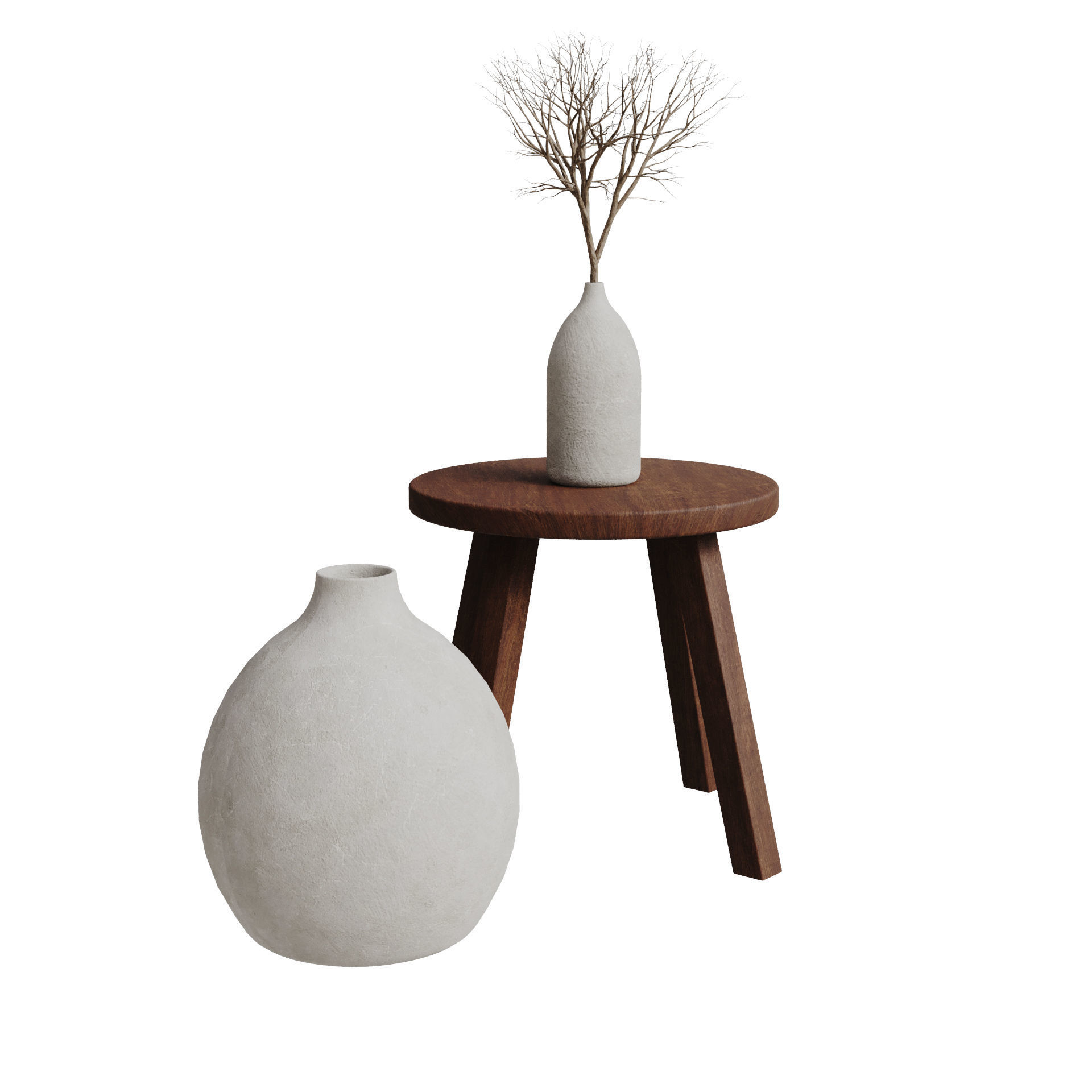 Wooden Bench 3D model_1