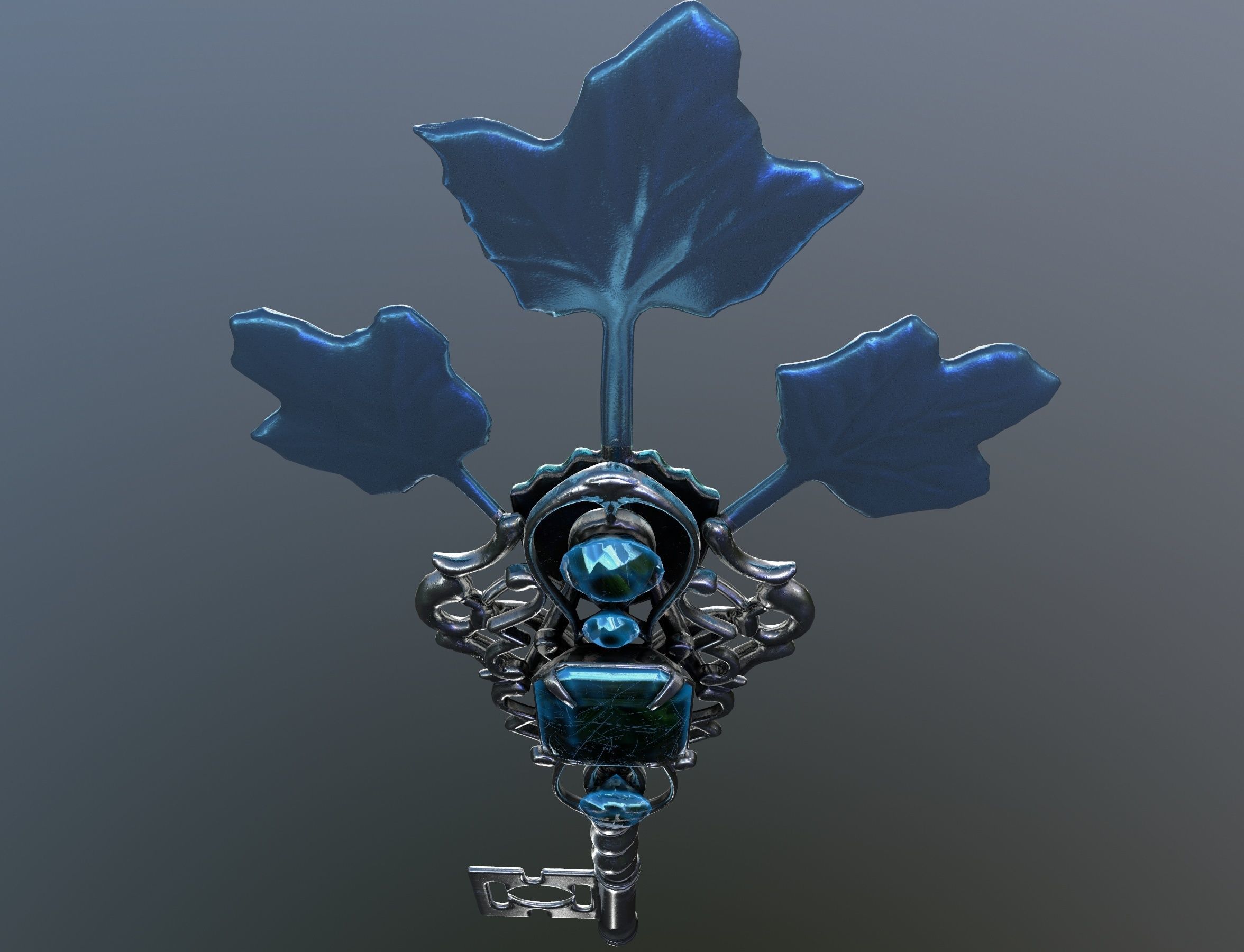 Key winter Low-poly 3D model_8