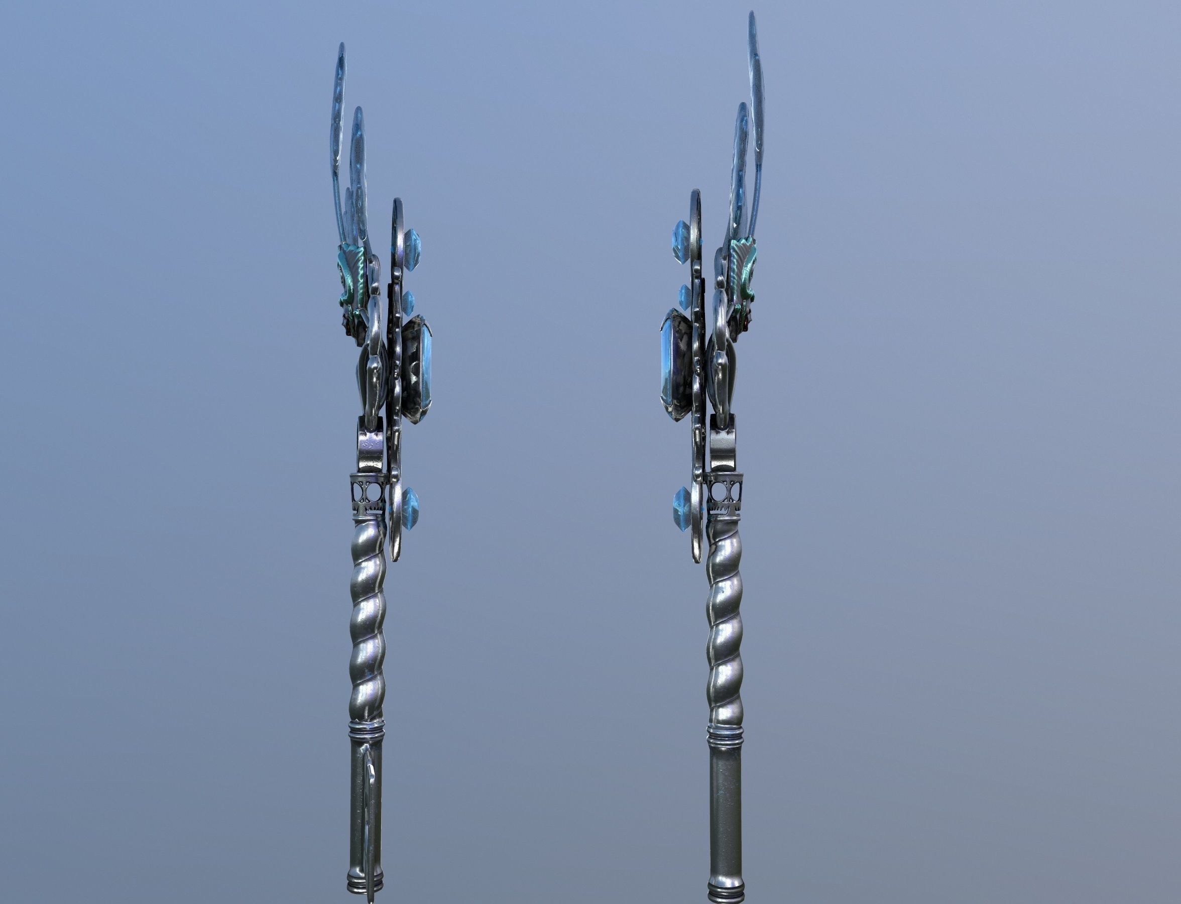 Key winter Low-poly 3D model_3