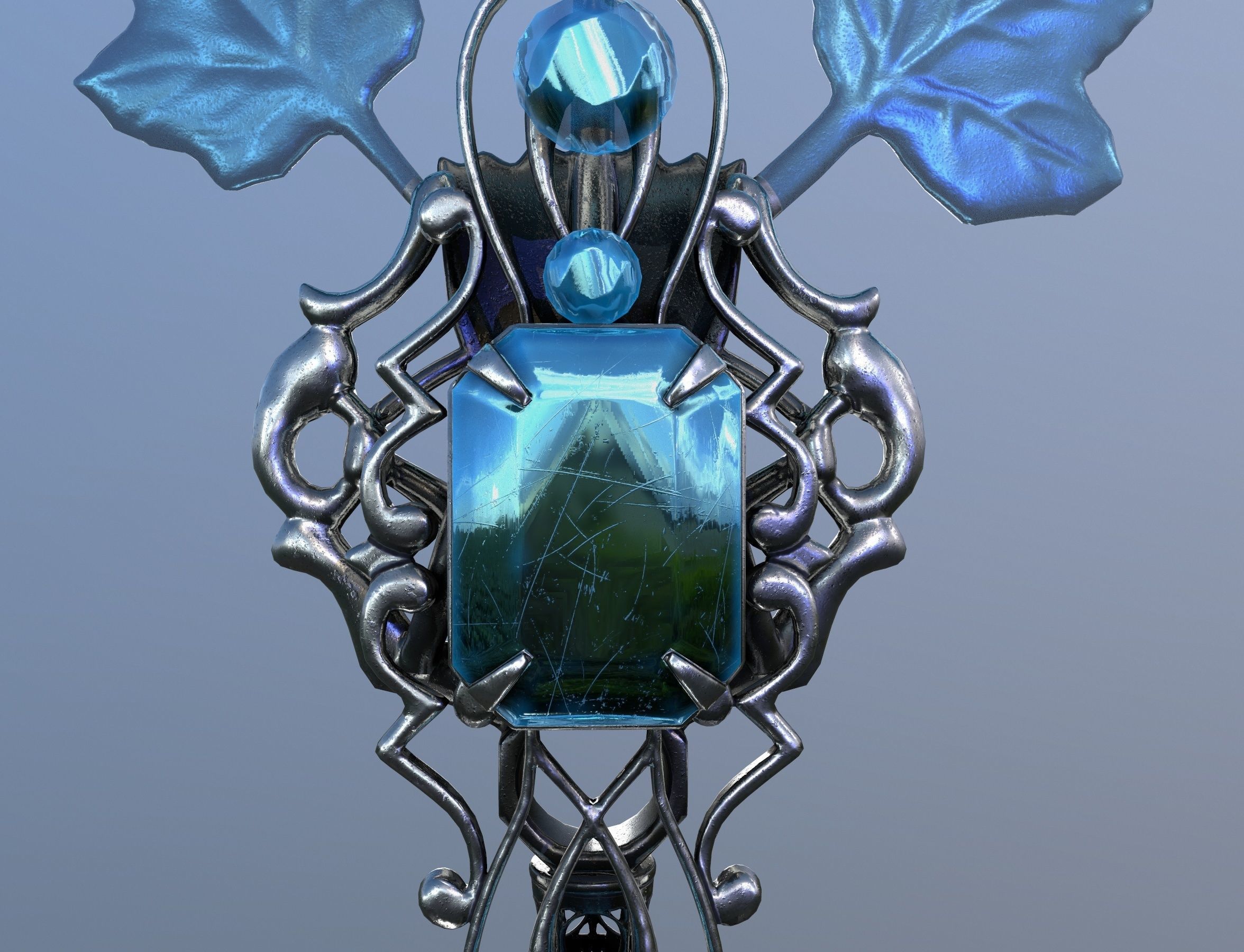 Key winter Low-poly 3D model_10